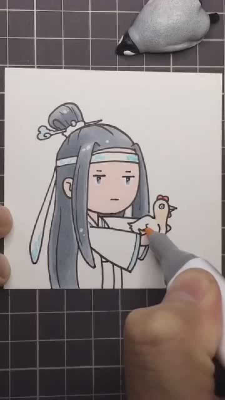 简笔画教程教大家画蓝忘机这样画是不是很可爱