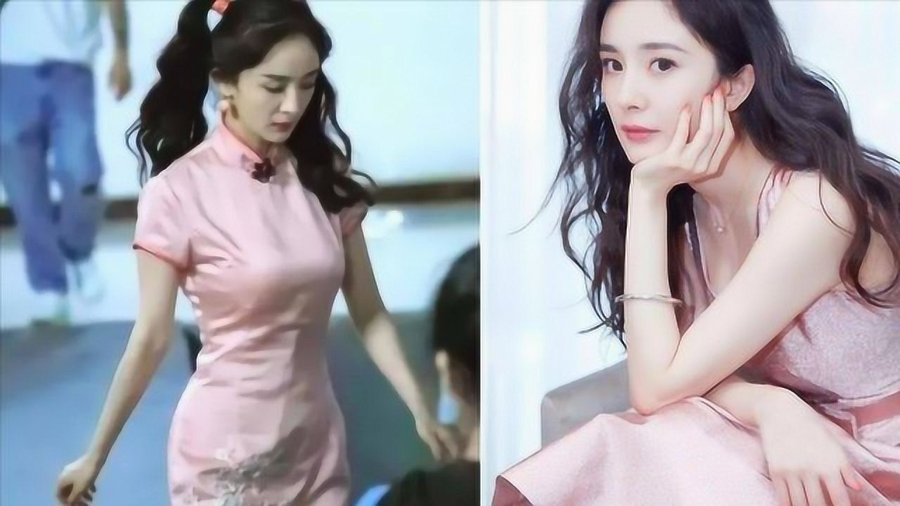 34岁杨幂穿旗袍前凸后翘好身材终于藏不住可惜双马尾太减分