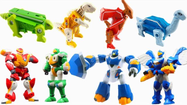 汪汪队狗狗出动!解救星原小宝变形机器人和字母变形恐龙玩具