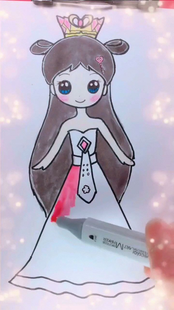 小公主简笔画上色过程你们觉得好看吗