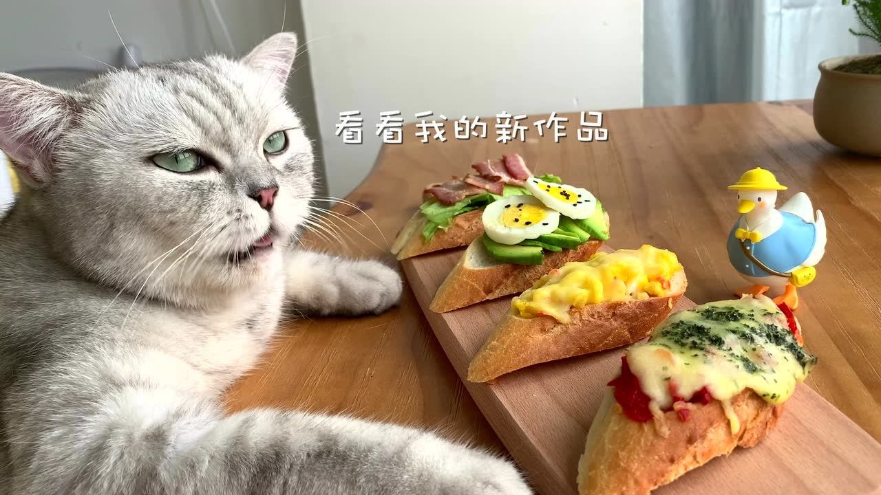 料理猫王硬邦邦的法棒还能这么吃猫王真是个艺术家