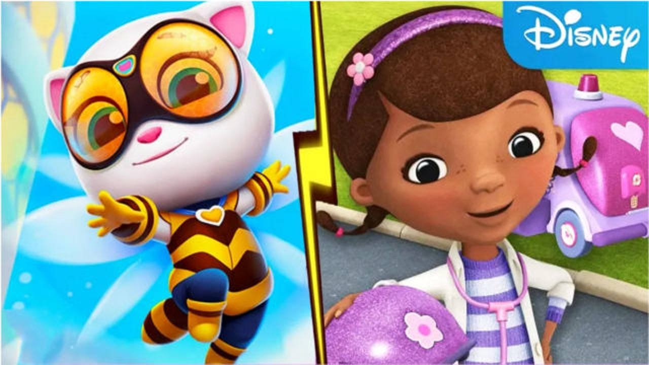 汤姆猫炫跑游戏 新英雄蜂王安吉拉和小医生救助跑酷