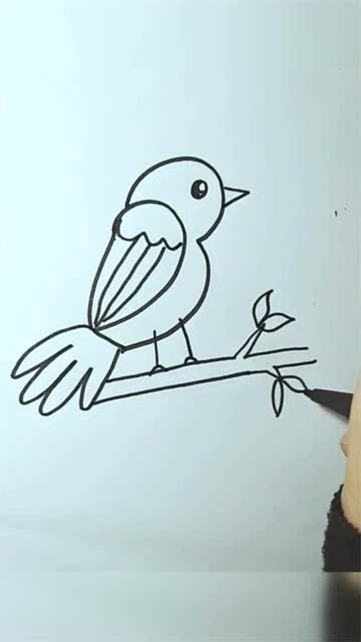 教你用数字2和3画小鸟,好看又有趣,快和孩子一起画画吧