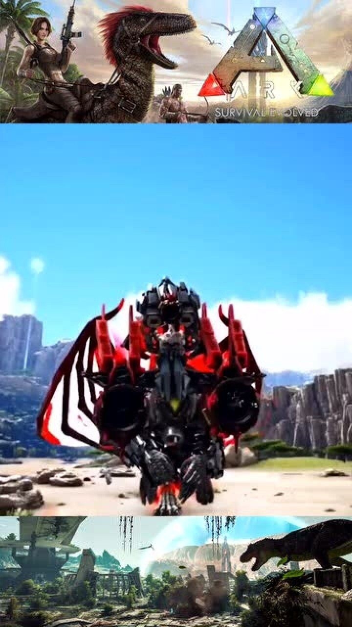 方舟生存进化本来就威武的喷火龙装上武器会是什么情景呢称霸大陆的