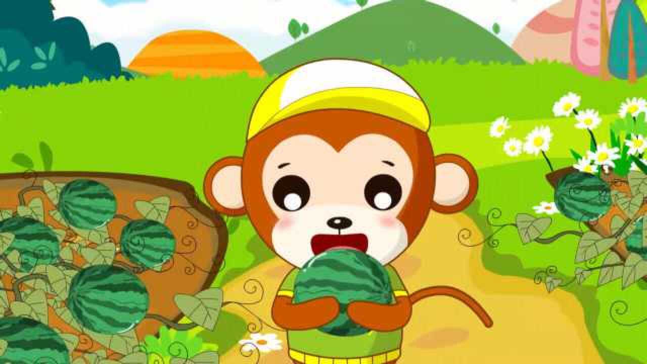 贝乐虎故事:小猴为了西瓜,把桃子扔了_腾讯视频