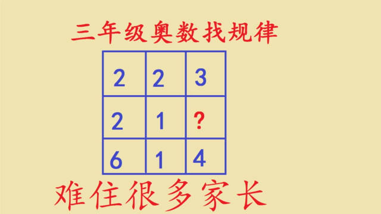 三年级数学九宫格找规律难住很多家长