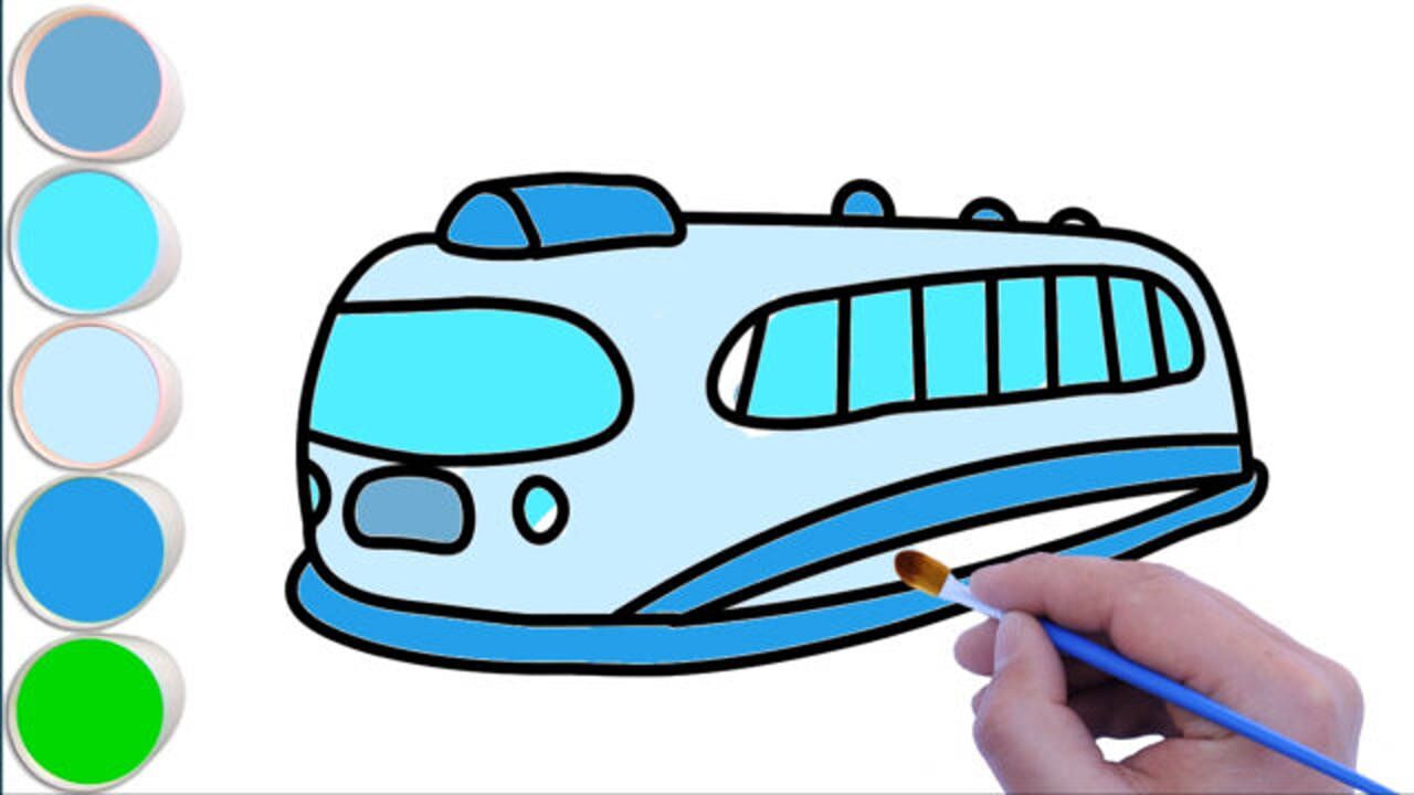 简笔画,教你画一辆漂亮的地铁_腾讯视频