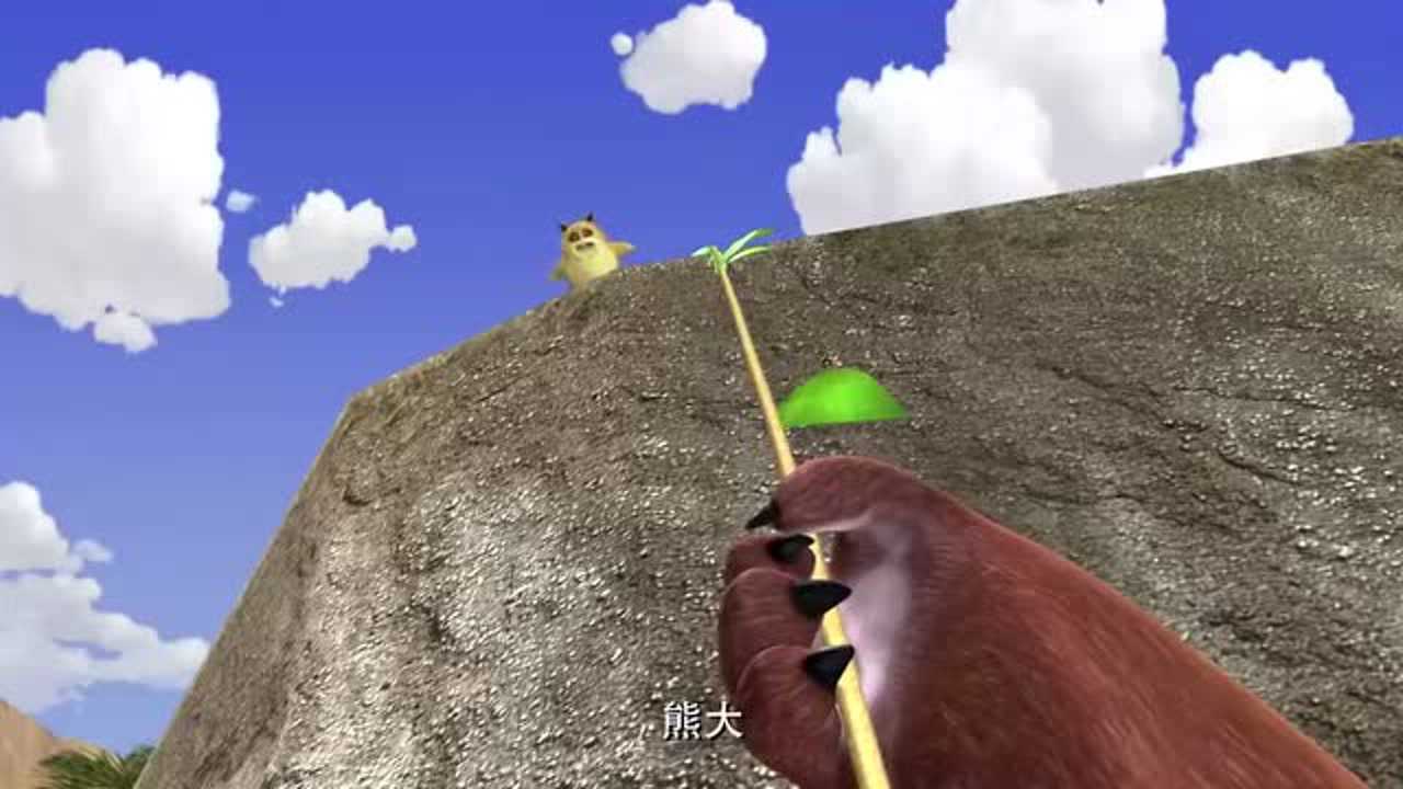 熊出没:光头强和大狗熊掉下悬崖,及时抓住绳子,肥肥却不敢救援