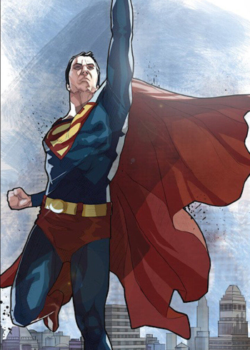 超人帅气出场,身着红色披风太飒了!这是多少男生心里的英雄