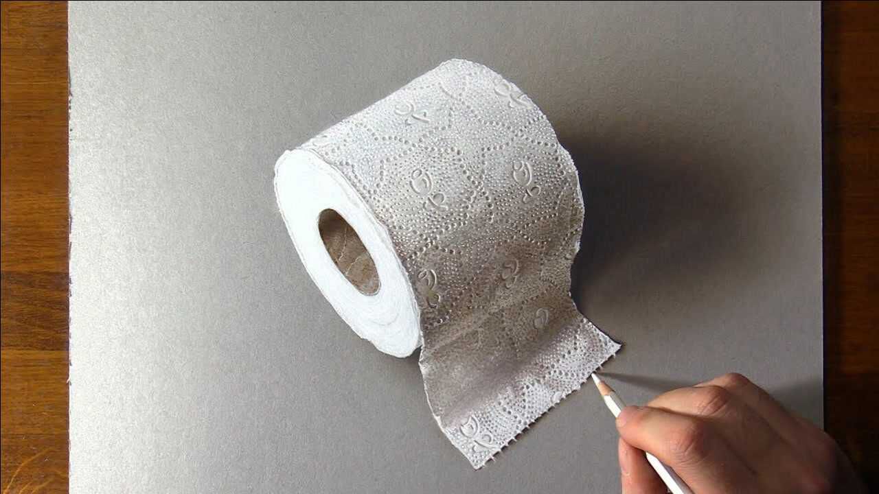 没有卫生纸怎么办牛人随手画一卷成品太逼真了