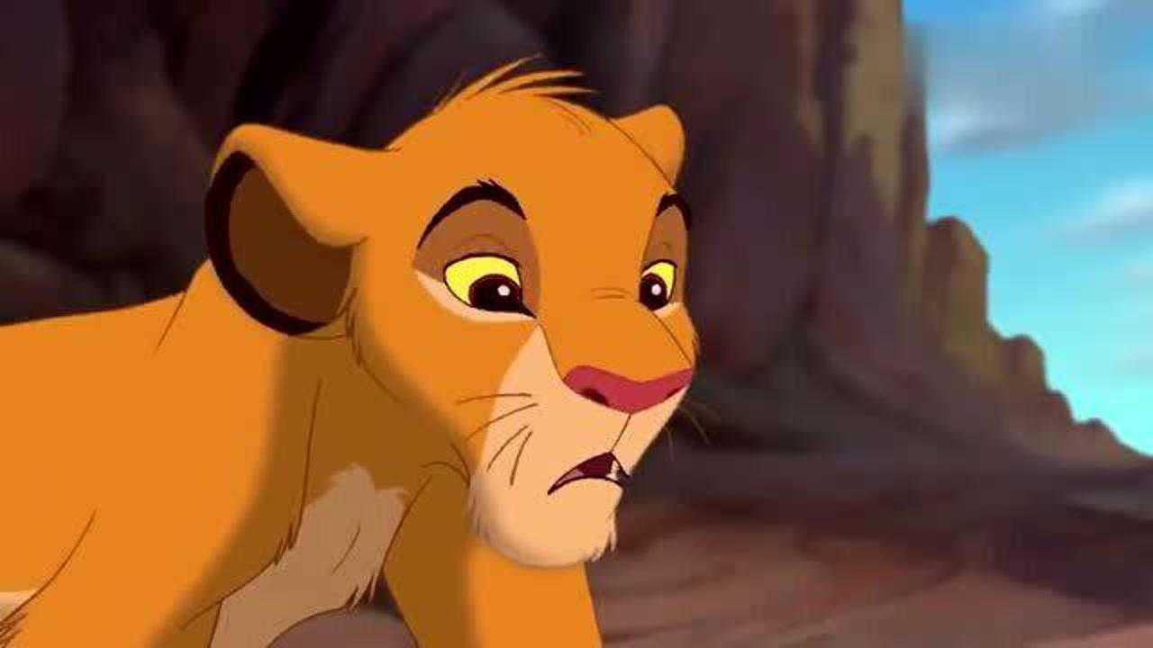 狮子王小狮子辛巴在练习吼叫声可他的声音不够大他失落极了