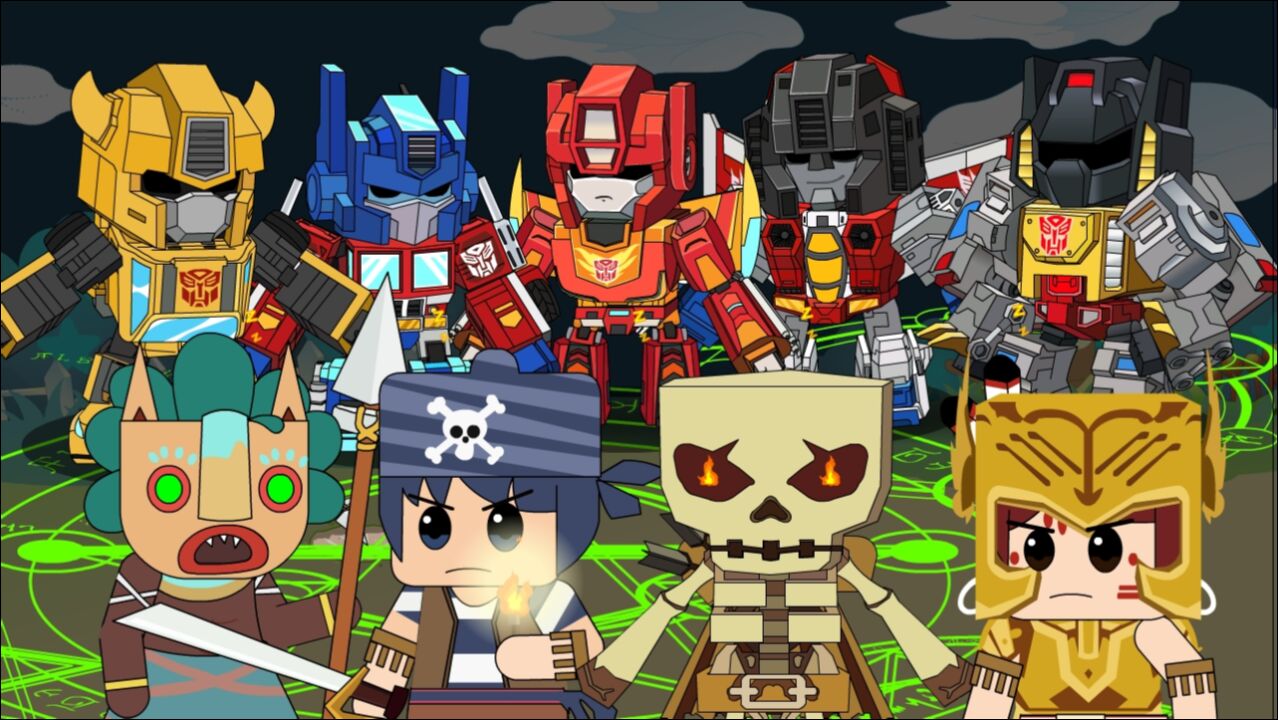 迷你世界变形金刚动画第203集:四大天王小队集合偷袭汽车人与红蜘蛛