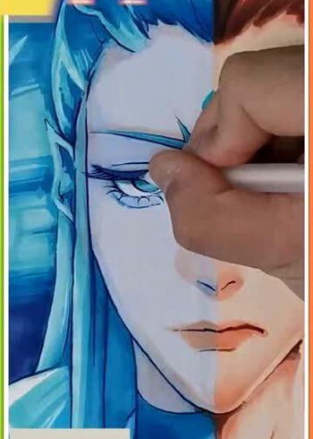 【vip陪画】-vip陪画教你如何用彩笔速画哪吒敖丙