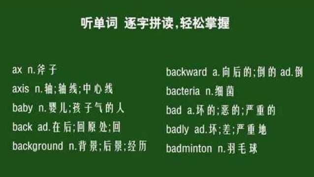 [听单词]4500个CET4英语四级单词拼读背诵013字母拼读背单词