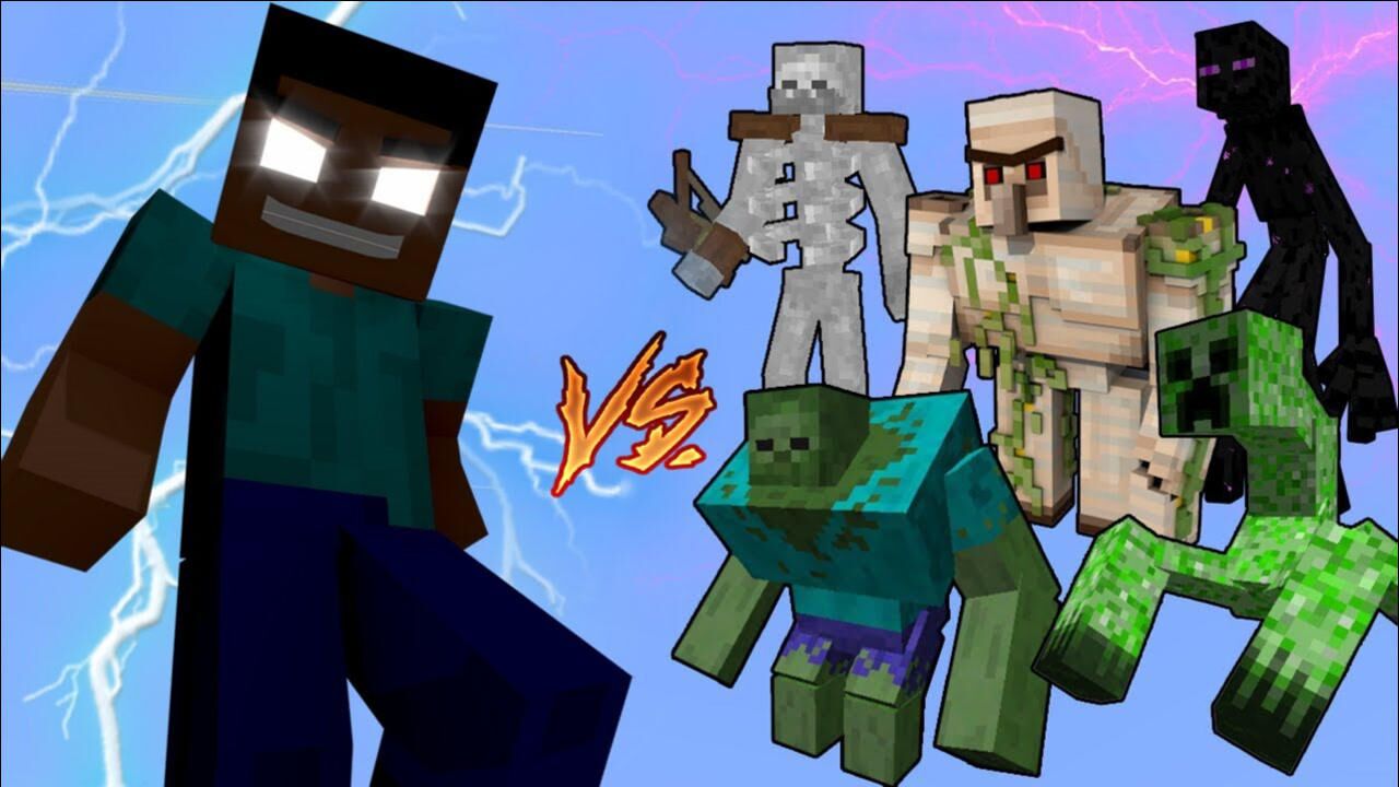 游游解说我的世界:变异僵尸与变异骷髅对战him