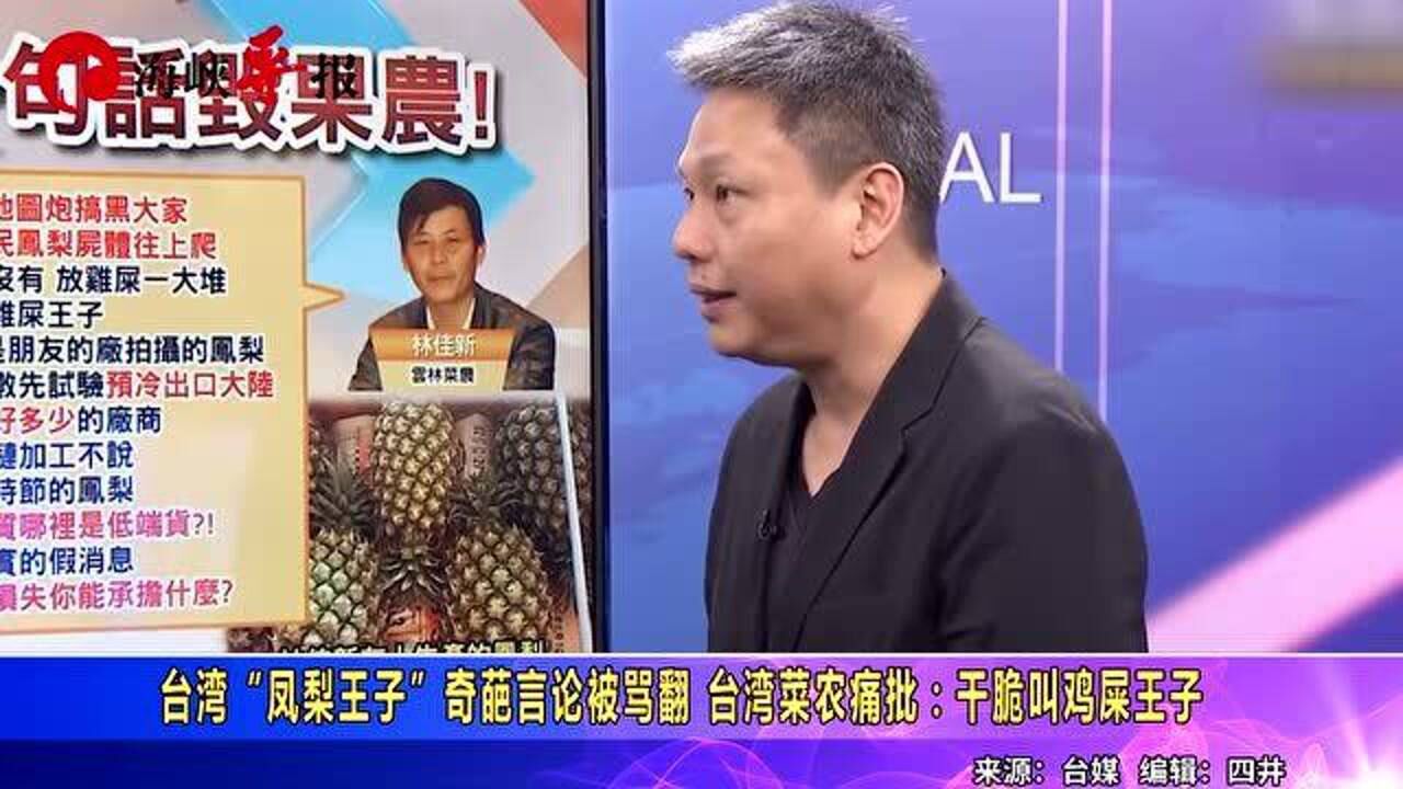 台湾"凤梨王子"奇葩言论被骂翻,台湾菜农节目猛呛