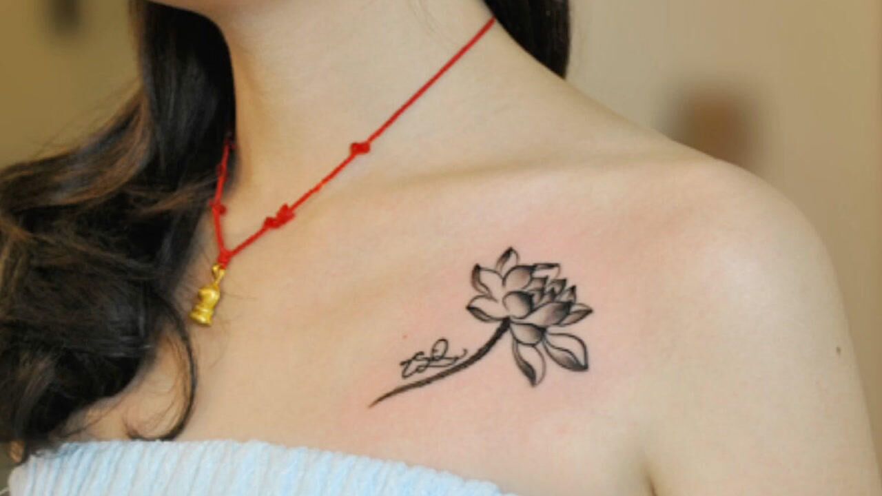 上海专业纹身店上卿纹身作品:女生锁骨部位小清新风格纹身设计_腾讯