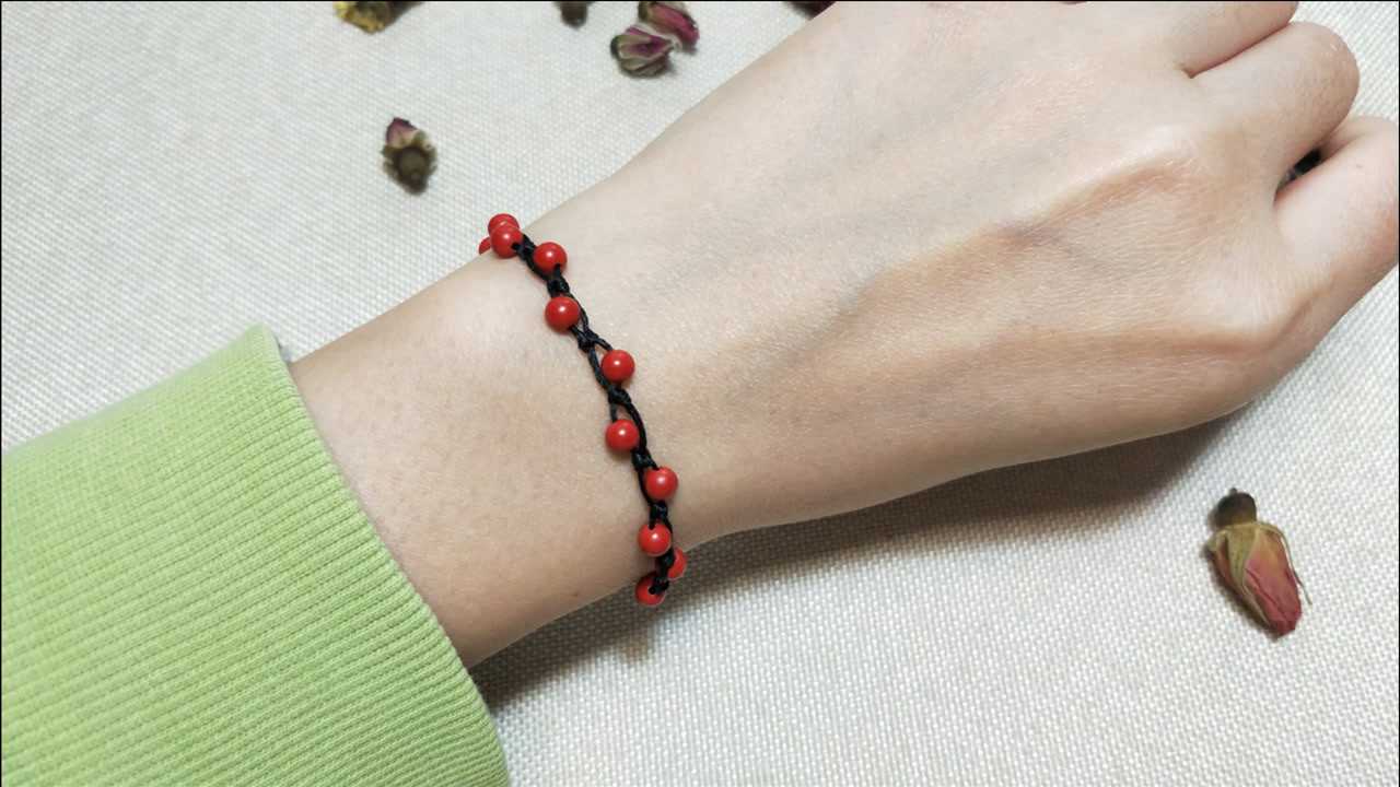 朱砂手链编绳教程朱砂手链编织方法安神辟邪手工制作手绳结绳