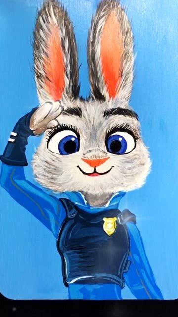 手绘疯狂动物城兔子警官,毛绒绒的样子真好看~_腾讯视频