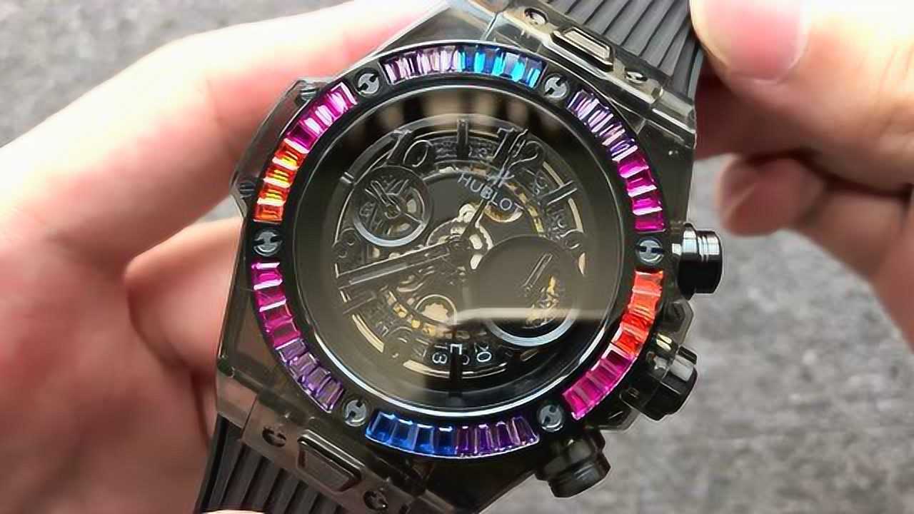 宇舶表big bang大爆炸411透明壳彩虹圈hb