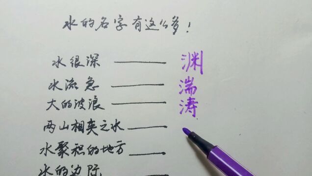 水的名字有这么多,你知道多少