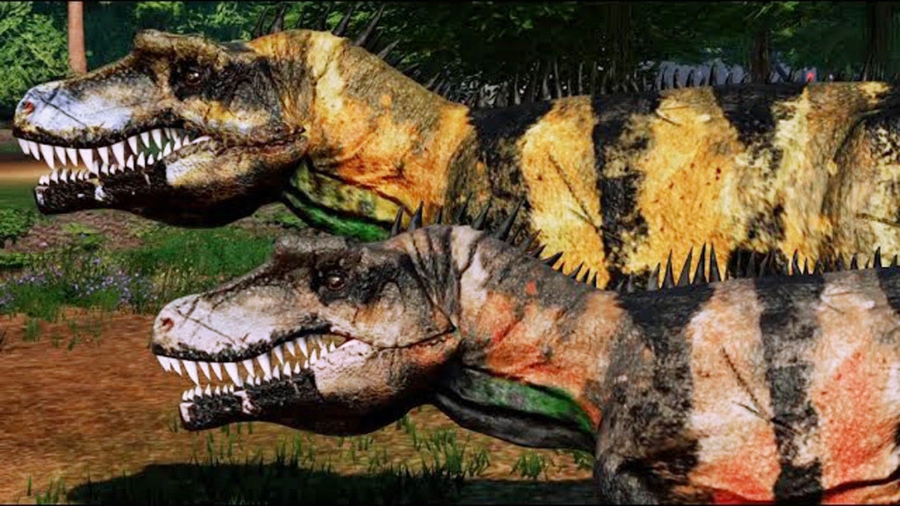 2巴哈利亚龙vs2鲨齿龙突围战斗侏罗纪世界jw