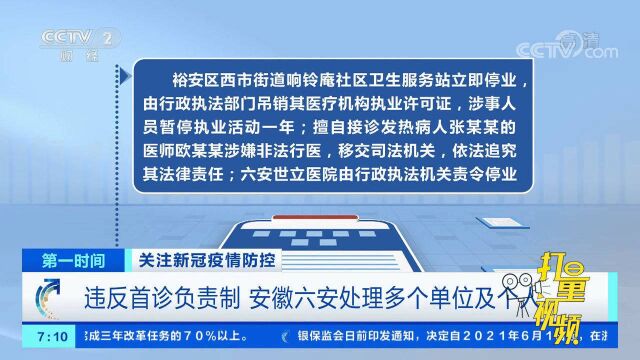 违反首诊负责制!安徽六安处理多个单位及个人