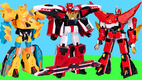 心奇爆龙战车4变形机甲玩具,机器人可变换成飞火列车