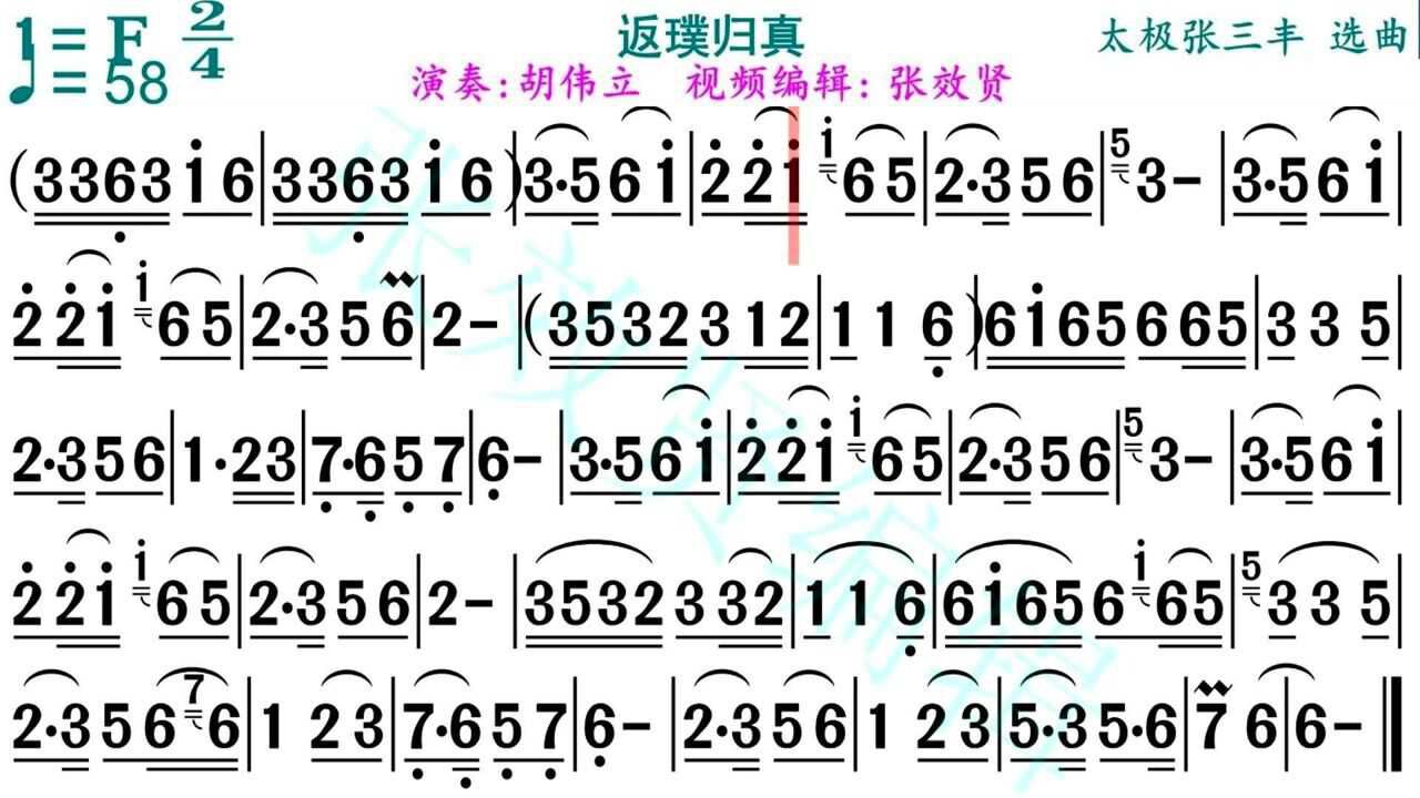 胡伟立二胡演奏返璞归真的动态有声简谱旋律优美深情好听