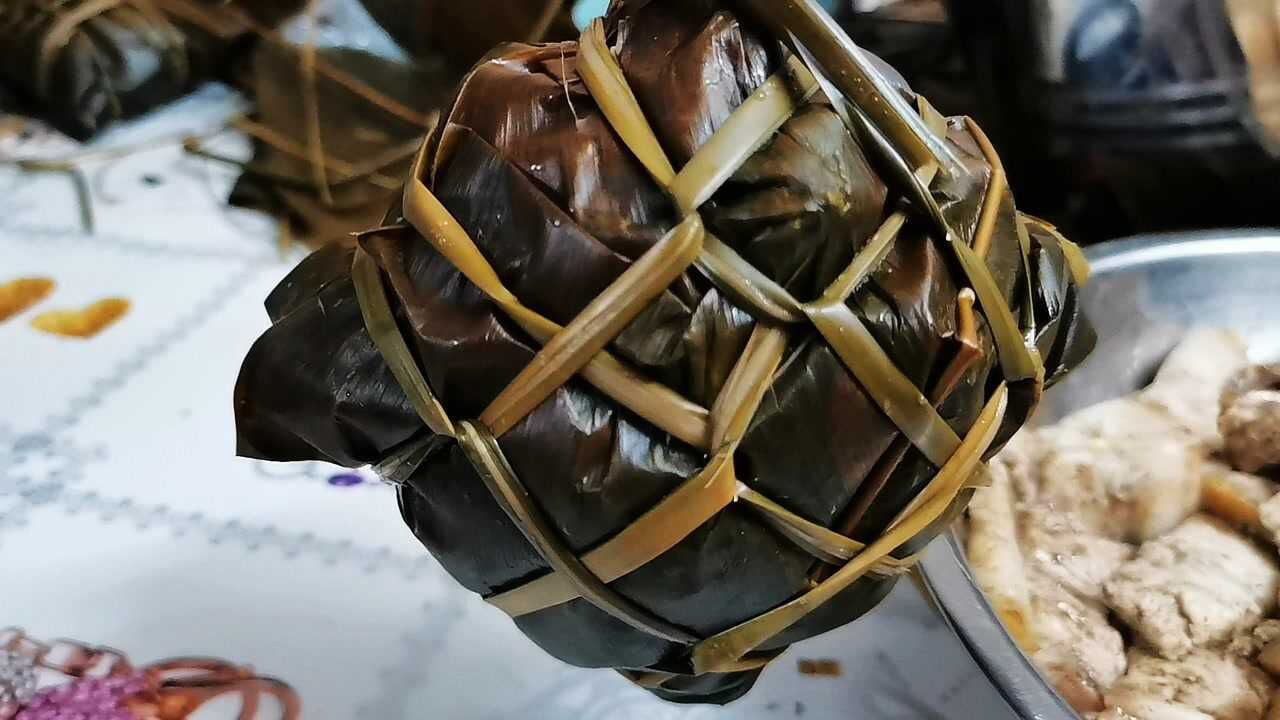 乡下冬叶包大粽子!不漏米不夹生,软糯甘香