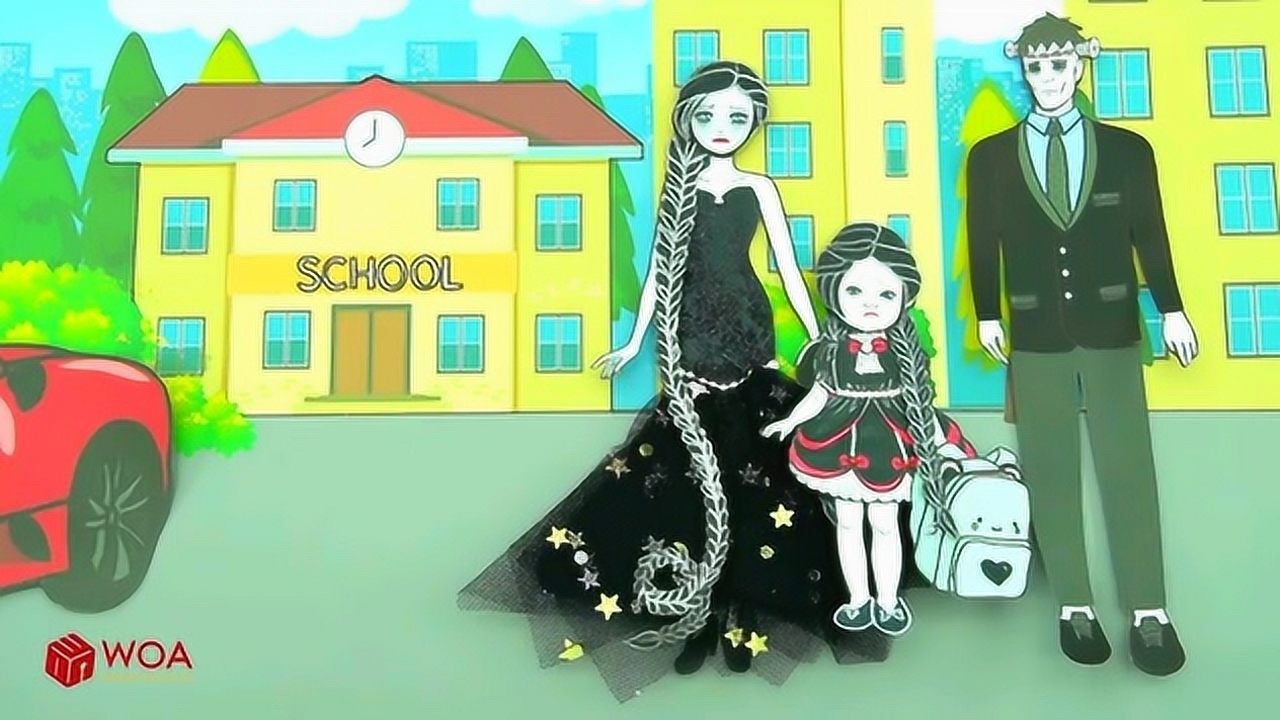 纸娃娃装扮-反对的家庭纸工艺品礼服手工制作的安静的书-贞子和长发