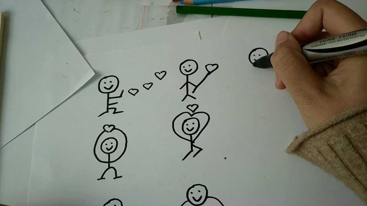 简笔画教程,九宫格爱心小人,很可爱有没有_腾讯视频