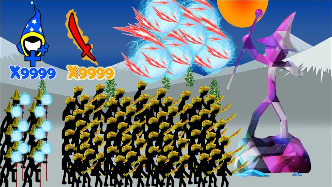 火柴人战争遗产巨人带领百名小弟发起总攻雨下无限奴仆迎战