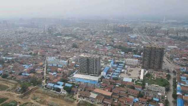 航拍商丘市宁陵县城区