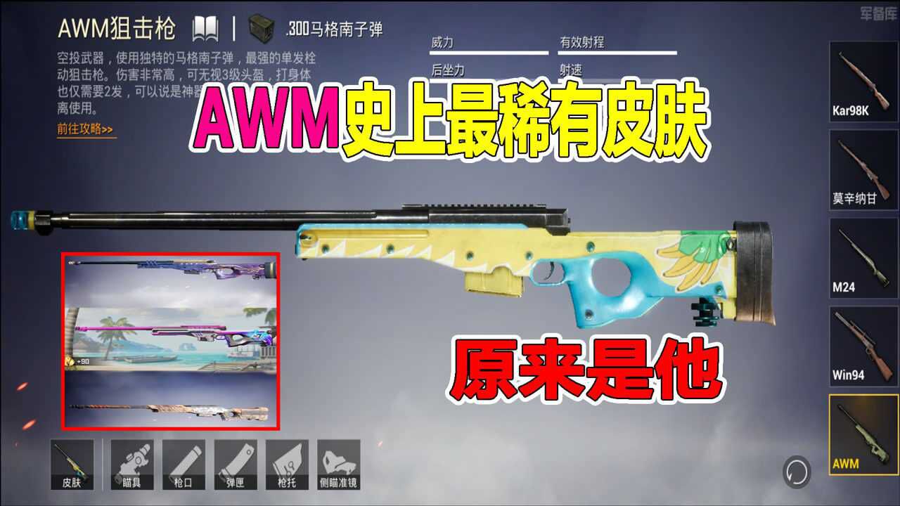 和平精英:盘点awm最稀有皮肤,你真的知道吗?