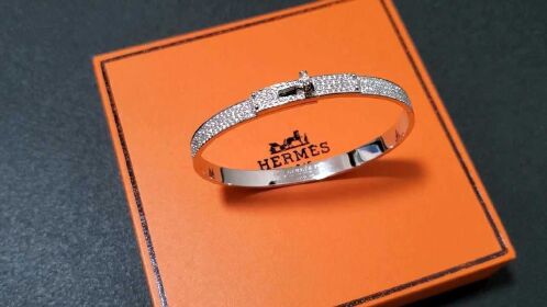 【惟悦坊】hermès爱马仕18k白金kelly系列满镶钻石小号款凯丽手镯