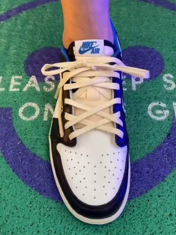 aj1闪电倒钩要想帅,还需要系个花式鞋带