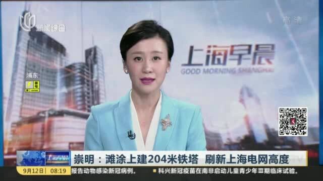 崇明:滩涂上建204米铁塔 刷新上海电网高度