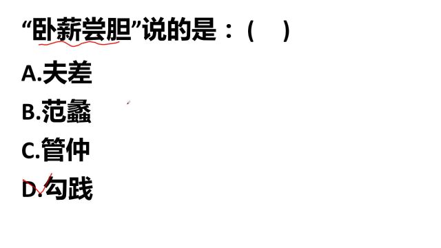 语文常识:“卧薪尝胆”说的是历史上哪位人物?