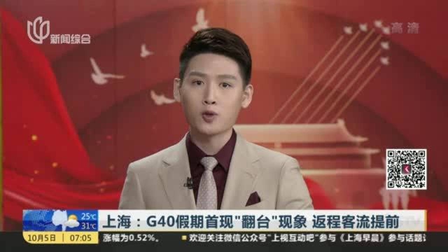 上海:G40假期首现“翻台”现象 返程客流提前