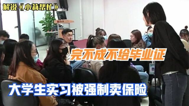 小莉帮忙:大学生实习被强制卖保险,每月保证五单,学生:完不成不给毕业证