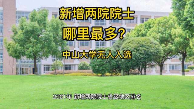 2021年,新增两院院士省级排名!哪个省最多?