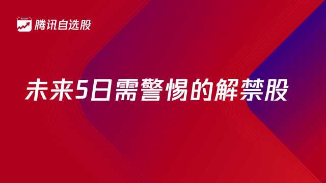 未来5日需警惕的解禁股(个股)