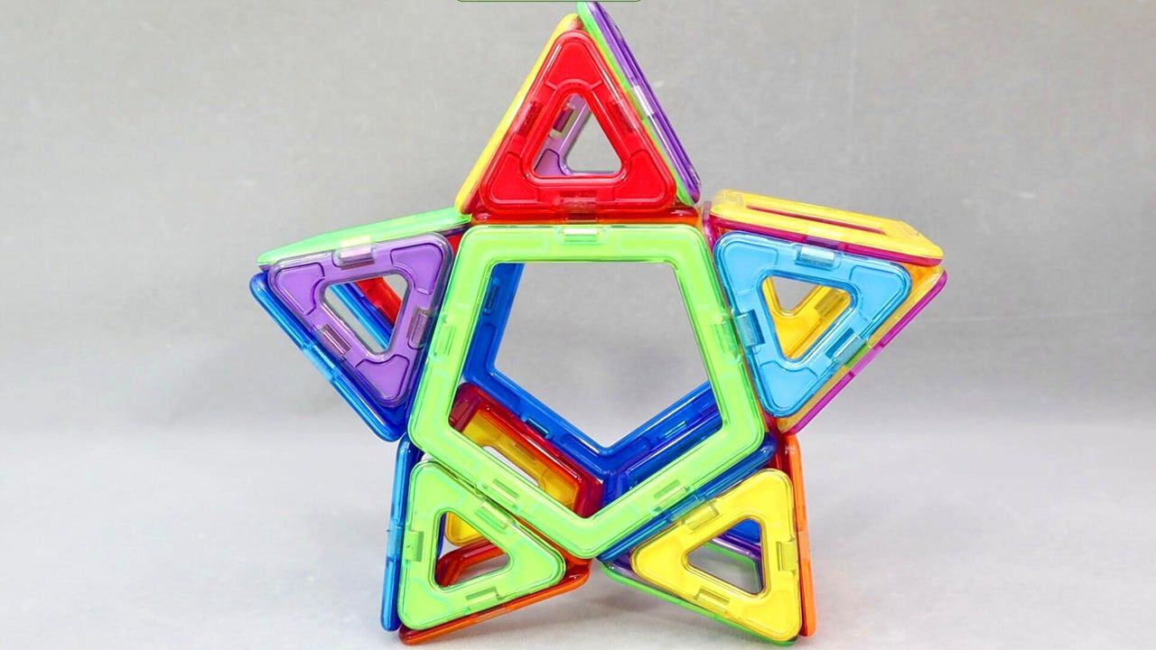 百变磁力片益智积木玩具,拼搭三维立体图形火箭_腾讯视频