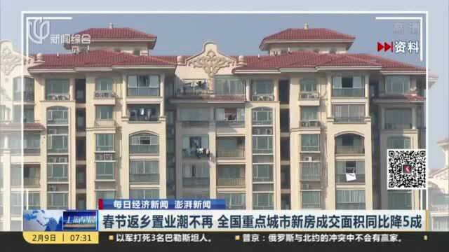 春节返乡置业潮不再 全国重点城市新房成交面积同比降5成