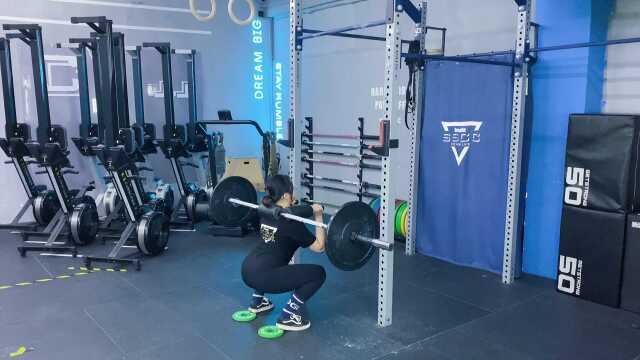 Safety Squat Bar, Heel Elevated, Back Squat