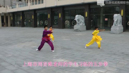 上海市周育维老师的学生习练的五步拳、少年拳