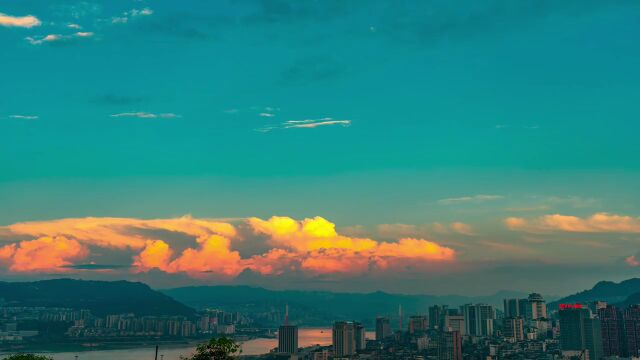 141夕阳云海延时拍摄素材#治愈系风景#天空#火烧云#8