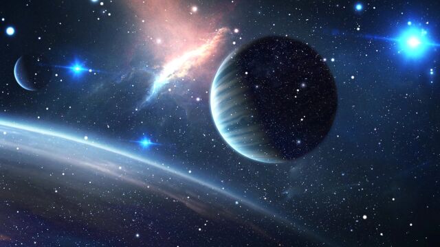  唯美梦幻宇宙银河系星球星云星星星辰动态背景视频 (1)