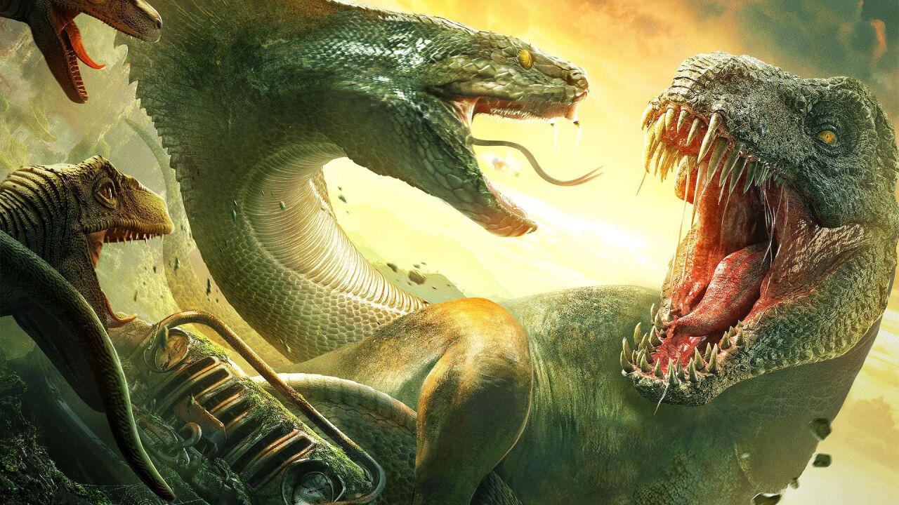 巨蛇吃霸王龙的照片图片